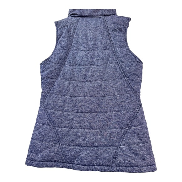 The North Face Womens Pseudio Puffer Vest S Heathered Blue Quilted Layer Outdoor - Picture 6 of 11